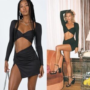 Princess Polly Maxam Long Sleeve Cut Out Twist Mini Dress